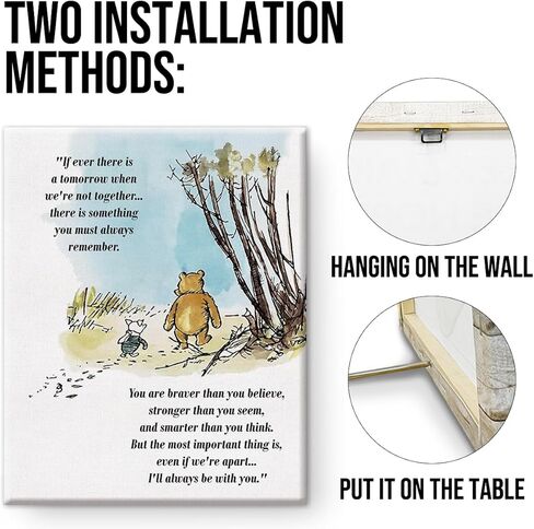 Classic Pooh Bear Wall Art Decor If Ever There Is A Tomorrow Quote Canvas Painting Pictures Framed Print Sign Artwork Ready to Hang for Home Room Nursery 8x10 Inches in Saudi Arabia