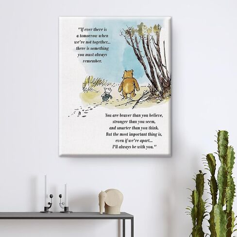 Classic Pooh Bear Wall Art Decor If Ever There Is A Tomorrow Quote Canvas Painting Pictures Framed Print Sign Artwork Ready to Hang for Home Room Nursery 8x10 Inches in Saudi Arabia