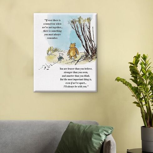 Classic Pooh Bear Wall Art Decor If Ever There Is A Tomorrow Quote Canvas Painting Pictures Framed Print Sign Artwork Ready to Hang for Home Room Nursery 8x10 Inches in Saudi Arabia