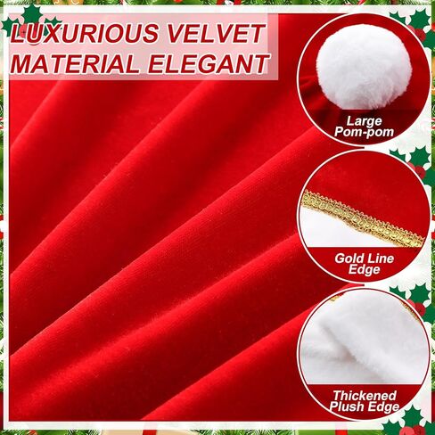 Boao 4 Pcs Christmas Chair Covers Santa Claus Hat Dining Chair Slipcovers Velvet Xmas Seat Back Covers Protector for Christmas Holiday Kitchen Festival Decoration in Saudi Arabia