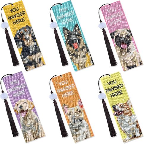 Dragon Diamond Art Kits - 6 Pcs Diamond Art Bookmarks with Tassels, Fantasy Creature Dragon Diamond Painting Kits for Adult, Acrylic Diamond Art Dragon Lover Gifts in Saudi Arabia