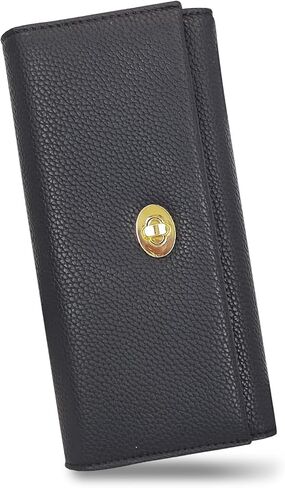 FuninCrea Women's Wallet, PU Leather Ladies Wallet, Trifold Minimalist Wallet With Zipper Pocket for Ladies Girls Travel (Black, S) in Kuwait