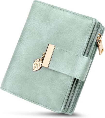 Genuine Leather Wallet for Women RFID Blocking Bifold with Zipper Pocket & ID Window (Black) in Saudi Arabia