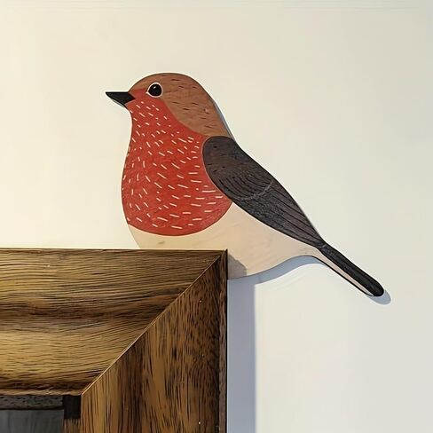 2 x Robin Door Toppers, Bird Door Corner, Christmas Gift for Nature Lovers, Robin Pair Decor, Kids Room Decor, Christmas Gifts, Ideal Housewarming Gift, 5.5x5 inches in Saudi Arabia