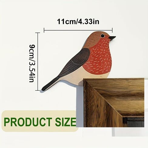2 x Robin Door Toppers, Bird Door Corner, Christmas Gift for Nature Lovers, Robin Pair Decor, Kids Room Decor, Christmas Gifts, Ideal Housewarming Gift, 5.5x5 inches in Saudi Arabia