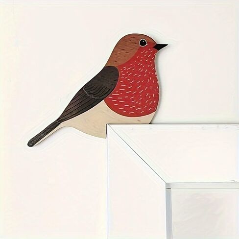 2 x Robin Door Toppers, Bird Door Corner, Christmas Gift for Nature Lovers, Robin Pair Decor, Kids Room Decor, Christmas Gifts, Ideal Housewarming Gift, 5.5x5 inches in Saudi Arabia