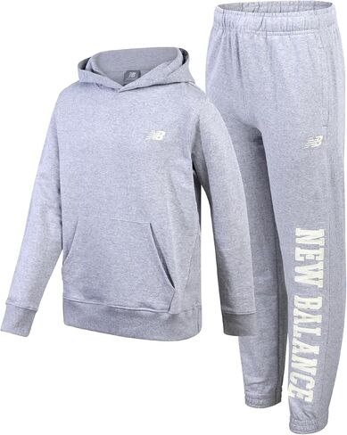 New Balance Boys' Joggers Set - 2 Piece French Terry Pullover Hoodie and Active Sweatpants - Boys Activewear Jogset (8-20) in Saudi Arabia