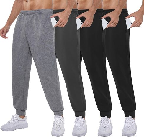 Mens Sweatpants with Pockets Gym Joggers - Athletic Pants for Workout Casual in Saudi Arabia