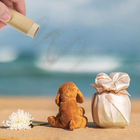 uxcell 2pcs Bamboo Scattering Urn, 5.1" x 1.4" Small Cremation Tube with Lid Mini Keepsake Brown for Male Female Pet Dog Brown in Saudi Arabia