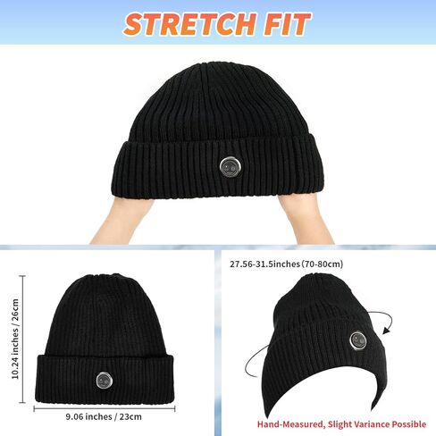 Heated Hat, Electric Rechargeable Battery Heated Hat for Women, Rechargeable Warm Winter Cap for Outdoor Sports (Black) in Saudi Arabia