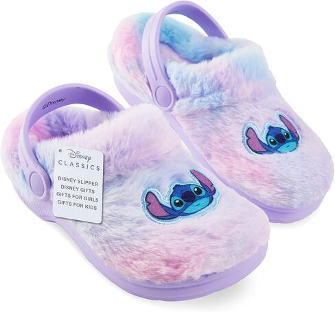 Disney Stitch Clogs for Girls, Teens, Faux Fur Slip-On Clog Slippers, Non-Slip Sole, Cozy Fluffy Shoes, for Girls in Saudi Arabia