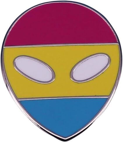 Pan Pride Alien Pansexual هم الضمائر غير الثنائية غير الثنائية بين الجنسين ألوان العلم المحايدة LGBTQ 1.2 شارة دبوس المينا بواسطة Pinstant in Saudi Arabia