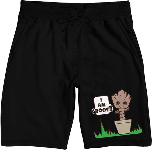 Marvel Kawaii I Am Groot Men's Black Lounge Shorts in Saudi Arabia