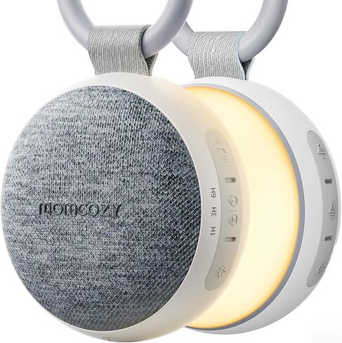 آلة الصوت المحمولة MomCozy مع ضوء ليلي ، آلة صوت ضوضاء بيضاء للطفل ، 20 صوتًا مهدئًا ، علاج صوتي ، طاقة طويلة الأمد ، مؤقت ، مقاطع على عربة ، هدايا استحمام الطفل in Saudi Arabia