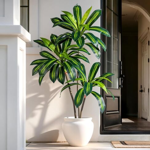 Tall Fake Tree Artificial Trees Plant with White Planter Pot Indoor Outdoor Potted Silk Plants Large Faux Trees loor Floor for Home Living Room Office Outside Patio para decoracion Housewarming Gift in Saudi Arabia