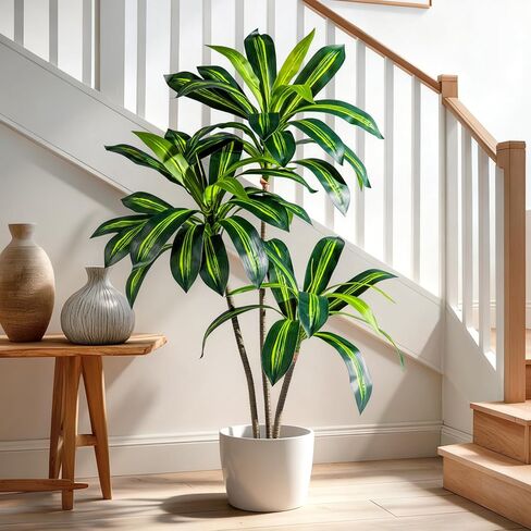 Tall Fake Tree Artificial Trees Plant with White Planter Pot Indoor Outdoor Potted Silk Plants Large Faux Trees loor Floor for Home Living Room Office Outside Patio para decoracion Housewarming Gift in Saudi Arabia