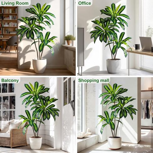 Tall Fake Tree Artificial Trees Plant with White Planter Pot Indoor Outdoor Potted Silk Plants Large Faux Trees loor Floor for Home Living Room Office Outside Patio para decoracion Housewarming Gift in Saudi Arabia