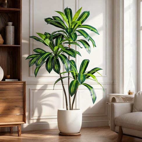 Tall Fake Tree Artificial Trees Plant with White Planter Pot Indoor Outdoor Potted Silk Plants Large Faux Trees loor Floor for Home Living Room Office Outside Patio para decoracion Housewarming Gift in Saudi Arabia