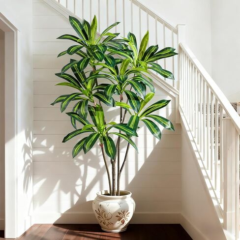 Tall Fake Tree Artificial Trees Plant with White Planter Pot Indoor Outdoor Potted Silk Plants Large Faux Trees loor Floor for Home Living Room Office Outside Patio para decoracion Housewarming Gift in Saudi Arabia