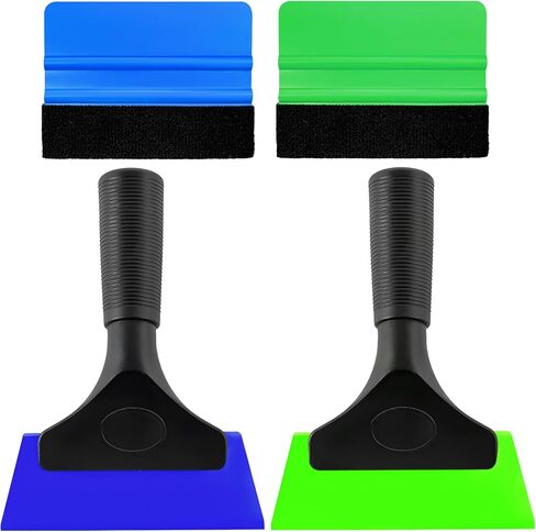 2 PCS Window Tint Kit Tools, Car Window Tint Squeegee, Water Wiper Window Squeegee Tinting Kit includes Plastic Squeegee and Felt Squeegee, Universal Car Accessories (Red) in Kuwait