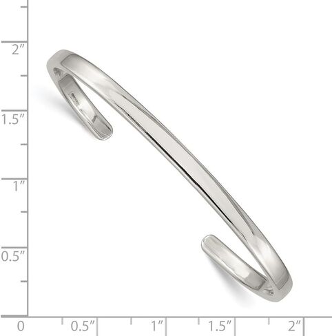 JewelryWeb 925 الفضة الاسترليني الصلبة مصقول الظهر 4mm الكفة تكويم الإسورة الكفة سوار للنساء in Saudi Arabia
