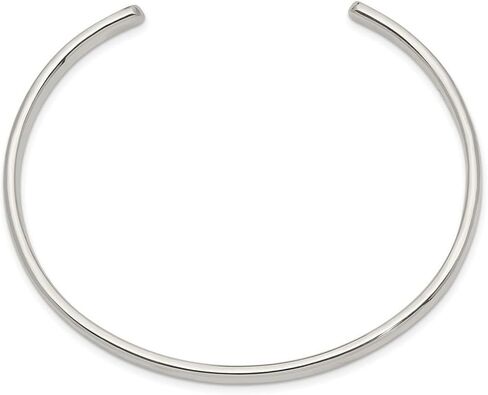 JewelryWeb 925 الفضة الاسترليني الصلبة مصقول الظهر 4mm الكفة تكويم الإسورة الكفة سوار للنساء in Saudi Arabia