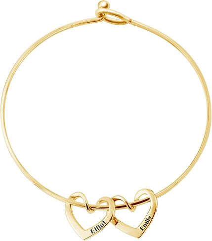 BAUMA AUTO أساور شخصية للنساء مع 2-8 أسماء مخصصة سحر القلب وعد الإسورة الكفة الأساور للنساء مجوهرات فريدة للزوجة الجدة عيد ميلاد الأم هدية عيد الميلاد in Kuwait