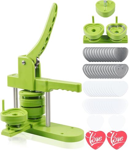 Button Maker Machine Multiple Sizes (4th Gen), Pin Maker 1+1.25+2.25 inch / 25+32+58mm, Badge Button Press Machine with Cutting Mat & 300 Sets Badge Making Supplies & Circle Cutter in Kuwait