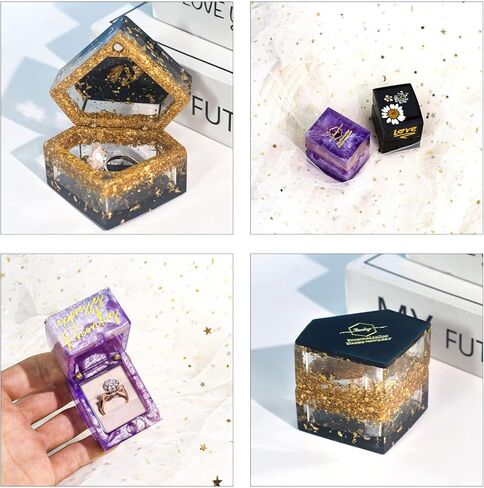 قوالب سيليكون لصندوق تخزين الحلقات - صندوق مجوهرات حديث متعدد الألوان - قوالب منفضة سجائر إيبوكسي مصبوبة بالراتنج in Kuwait