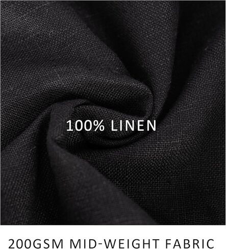 Men's 100% Linen Pants with Adjustable Slim Bilateral Elastic Bands Waist Tapered Fit Comfort Casual Trousers in Saudi Arabia