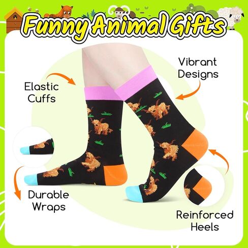 HAPPYPOP Highland Cow Gifts Women Men - Scottish Style, Farm Animal Socks, Hyland Cow Gifts for Teens in Saudi Arabia
