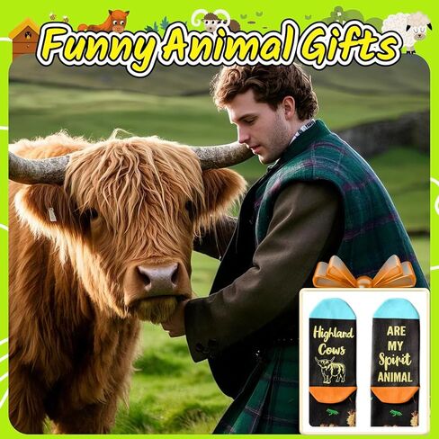 HAPPYPOP Highland Cow Gifts Women Men - Scottish Style, Farm Animal Socks, Hyland Cow Gifts for Teens in Saudi Arabia