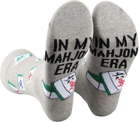 2 Pairs Mahjong Sock Board Game Gift Mahjong Player Gift Mahjong Lover Mahjong Player Gift Gambling Sock in Saudi Arabia