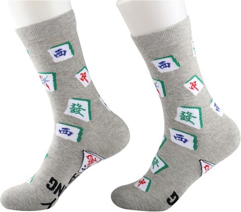 2 Pairs Mahjong Sock Board Game Gift Mahjong Player Gift Mahjong Lover Mahjong Player Gift Gambling Sock in Saudi Arabia