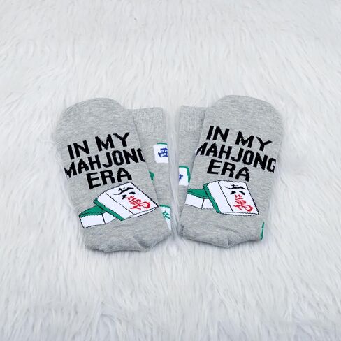 2 Pairs Mahjong Sock Board Game Gift Mahjong Player Gift Mahjong Lover Mahjong Player Gift Gambling Sock in Saudi Arabia