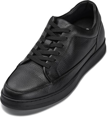 CALTO Men's Invisible Height Increasing Elevator Shoes - Pebble Grain Leather Sneakers - 2.6 Inches Taller in Saudi Arabia