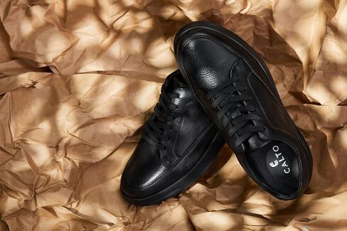 CALTO Men's Invisible Height Increasing Elevator Shoes - Pebble Grain Leather Sneakers - 2.6 Inches Taller in Saudi Arabia