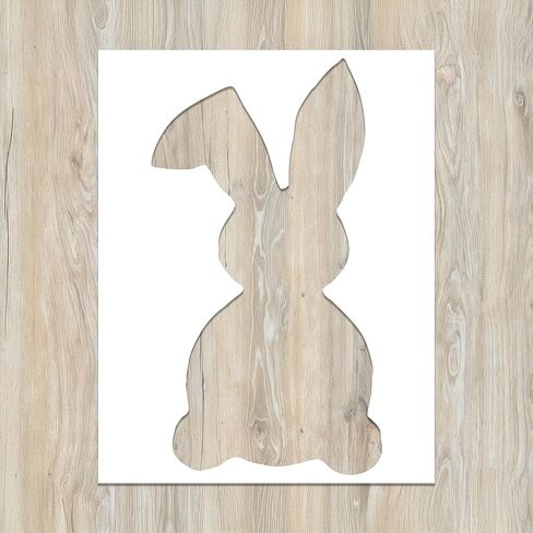 Bunny Rabbit Stencil Template - Reusable Easter Rabbit Bunny Stencils for Painting on Wood, Glass, Wall, Rock, Walls, Canvas, Glassware, Spray Painting, Airbrushing (8.5 x 11) in Saudi Arabia