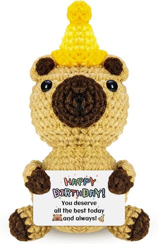 Friend Birthday Gifts for Women Men Coworkers Besite BFF Funny Handmade Positive Crochet Bear Happy Birthday Gift Christmas Valentine Home Decor in Saudi Arabia