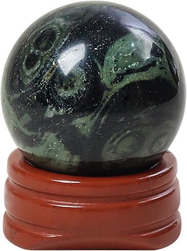 Natural Carnelian Ball with Red Jasper Stand, Healing Crystal Sphere for Home Fengshui Yoga Meditation, Reiki Energy Balancing 1.18"(30mm) in Saudi Arabia