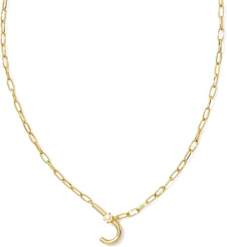Kendra Scott Womens Pearl Letter J Short Pendant Necklace Gold White Pearl One Size in Saudi Arabia