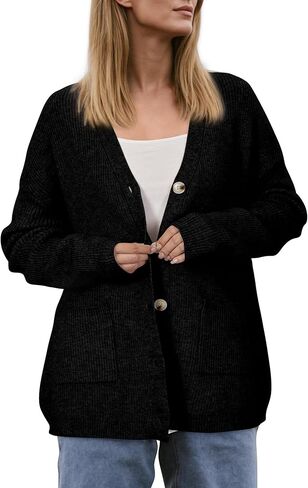 OUGES Women's Wool Blend Chunky Oversized Cardigan Soft Knit Button Down Sweater with Pockets 2026 in Saudi Arabia
