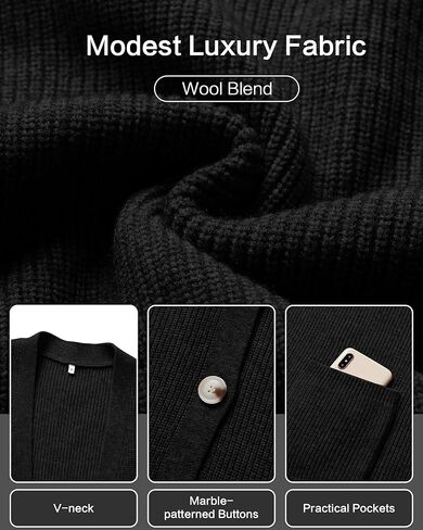 OUGES Women's Wool Blend Chunky Oversized Cardigan Soft Knit Button Down Sweater with Pockets 2026 in Saudi Arabia
