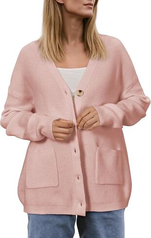 OUGES Women's Wool Blend Chunky Oversized Cardigan Soft Knit Button Down Sweater with Pockets 2026 in Saudi Arabia