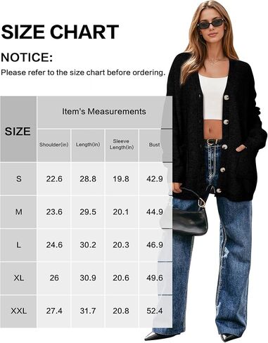 OUGES Women's Wool Blend Chunky Oversized Cardigan Soft Knit Button Down Sweater with Pockets 2026 in Saudi Arabia