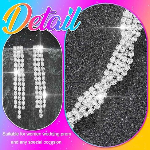 Aukmla Bridal Wedding Jewelry Sets Rhinestones Choker Necklace Earrings Set Prom Formal Jewelry for Women in Saudi Arabia
