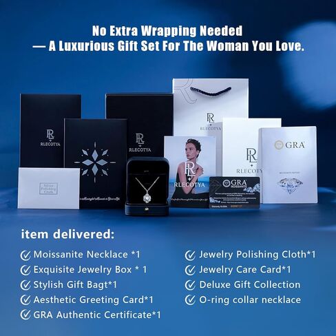 Moissanite Necklace for Women,925 Sterling Silver Pendant Diamond Necklace for Women,Platinum Plated Hypoallergenic,Anniversary Birthday Gifts for Wife,Jewelry Gift for Girlfriend,Daughter,Mom in Saudi Arabia