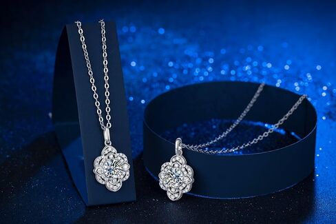 Moissanite Necklace for Women,925 Sterling Silver Pendant Diamond Necklace for Women,Platinum Plated Hypoallergenic,Anniversary Birthday Gifts for Wife,Jewelry Gift for Girlfriend,Daughter,Mom in Saudi Arabia