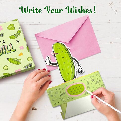 HAPPYPOP Big Dill Socks for Women - Funny Silly Pickle Pop Up Card, Big Dill Gifts for Teen Girls in Saudi Arabia