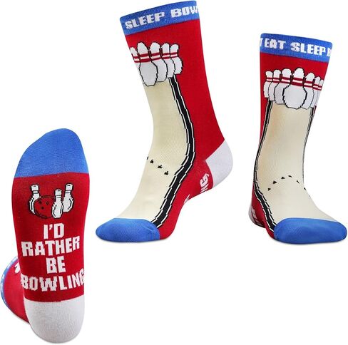 InnoBeta Bowling Gifts for Men/Women Socks, One Size Crew Socks on Birthday - I'd Rather Be Bowling in Saudi Arabia